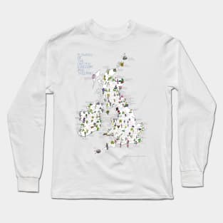 Flower map of the UK and Ireland Long Sleeve T-Shirt